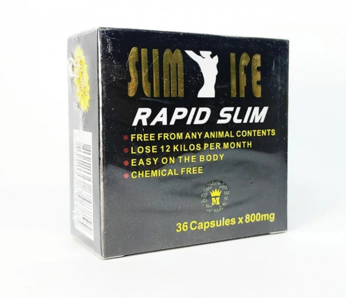 Rapid Slim Усиленная капсула для похудения (Рапид Слим) Slim Life 36 капсул 800 мг. Оригинал